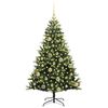 vidaXL Kunstkerstboom met scharnier 150 LEDs Groen 120 cm PVC en PE