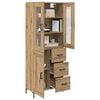 vidaXL Hoge kast met lade 2 pcs Artisan Eiken Bewerkt hout