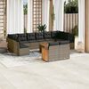 vidaXL 13-delige Loungeset met kussens poly rattan grijs