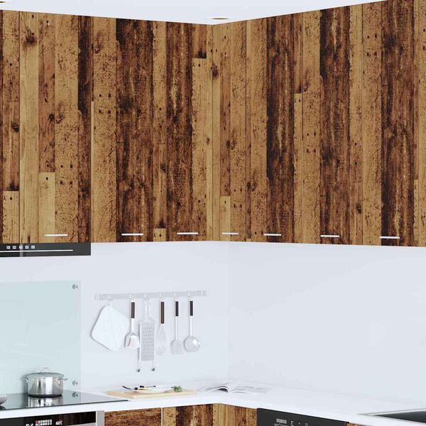 vidaXL Hangkast Oude Hout en Wit 57 x 57 x 100 cm Bewerkt hout