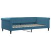 vidaXL Slaapbank met onderschuifbed en lades 100x200 cm fluweel blauw