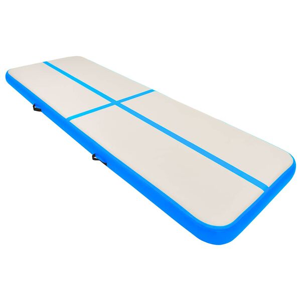 vidaXL Gymnastiekmat met pomp opblaasbaar 300x100x20 cm PVC blauw