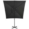 vidaXL Zweefparasol met paal en LED-verlichting 250 cm antracietkleur