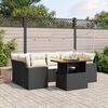 vidaXL 7-delige Loungeset met kussens poly rattan zwart