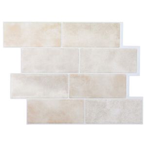vidaXL Subway Tegel 20 pcs Beige Marmer 29 x 21 cm Polyurethaan en PET
