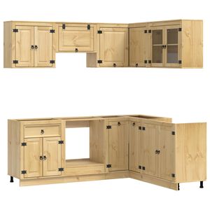 vidaXL Kast SKI 8 st HoningBruin Massief grenenhout