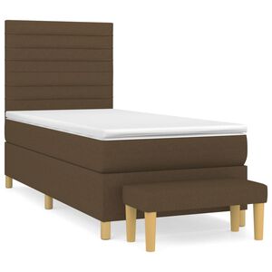 vidaXL Boxspring met matras stof donkerbruin 80x200 cm