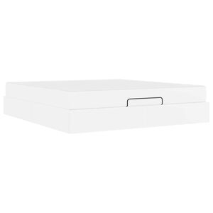 vidaXL Bedframe met matras met matras 2 pcs Wit PVC