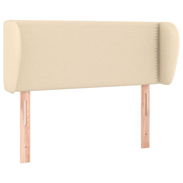 vidaXL Hoofdbord met randen 93x23x78/88 cm stof cr&egrave;mekleurig