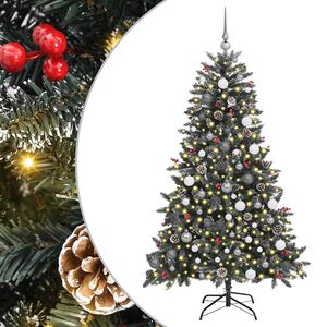vidaXL Kunstkerstboom met 300 LED Groen 180 cm PVC en Plastic en Staal