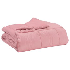 vidaXL Zomer Dekbed Gekwilt Roze 140 x 200 cm Microfiber