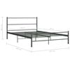 vidaXL Bedframe metaal grijs 160x200 cm