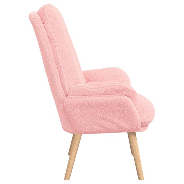 vidaXL Fauteuil Roze 69 x 74 x 93 cm Sherpa Stof