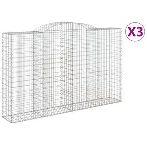 vidaXL Schanskorven 3 st gewelfd 300x50x180/200 cm ijzer