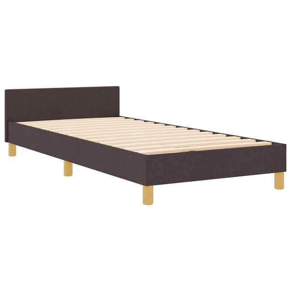 vidaXL Bedframe met hoofdeinde Donkerbruin 90 x 190 cm Stof