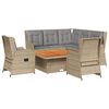 vidaXL 6-delige Loungeset met kussens poly rattan beige