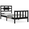 vidaXL Bedframe met hoofdbord massief hout zwart