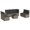 vidaXL 8-delige Loungeset met kussens poly rattan grijs
