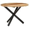 vidaXL Eettafel rond 100x100x75 cm ruw mangohout