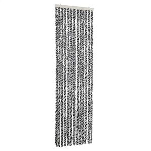 vidaXL Vliegengordijn 56x200 cm chenille grijs en zwart-wit