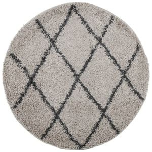 vidaXL Vloerkleed PAMPLONA shaggy hoogpolig &Oslash; 80 cm beige antraciet