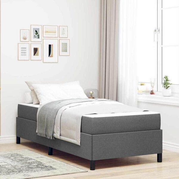 vidaXL Boxspringbed Donkergrijs 80 x 200 cm Stof
