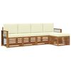 vidaXL Sofa-Sets 5 pcs Natuurlijk en Cr&egrave;me Massief Acaciahout