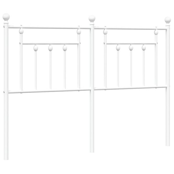 vidaXL Vervangend hoofdbord 135 cm metaal wit