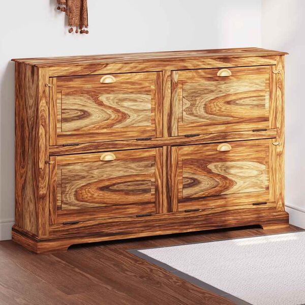 vidaXL Schoenenkast 140x35x90 cm massief acaciahout