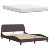 vidaXL Bed met matras stof donkerbruin 140x190 cm