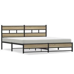 vidaXL Bedframe zonder matras metaal sonoma eikenkleurig 183x213 cm