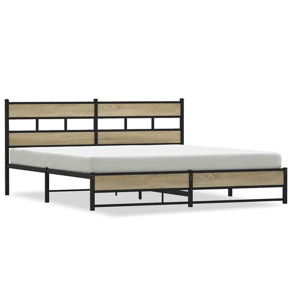 vidaXL Bedframe zonder matras metaal sonoma eikenkleurig 183x213 cm