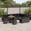 vidaXL Tuinbankenset 12 pcs Zwart poly rattan