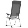 vidaXL Campingstoelen 2 st inklapbaar aluminium grijs