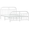vidaXL Bedframe met hoofd- en voeteneinde metaal wit 150x200 cm