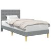 vidaXL Bedframe met hoofdeinde Lichtgrijs 90 x 190 cm Stof