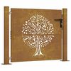 vidaXL Poort 100x100 cm boomontwerp cortenstaal