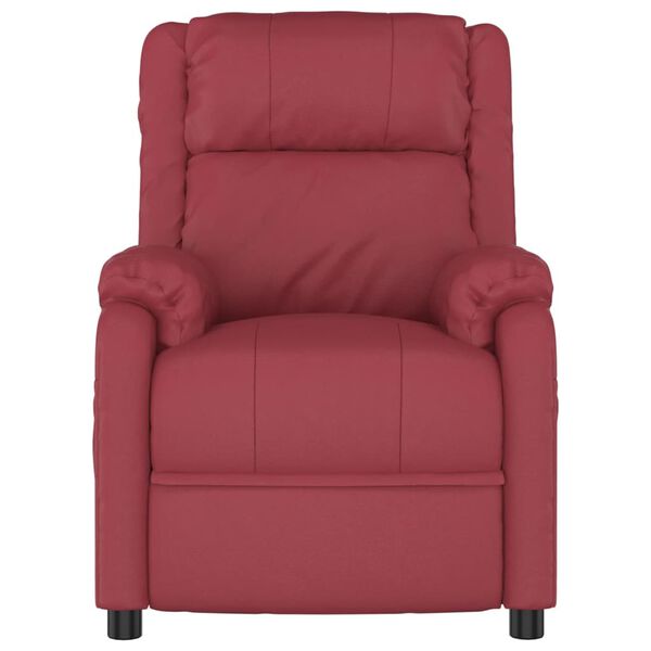 vidaXL Massagestoel elektrisch kunstleer wijnrood