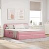 vidaXL Opbergbed met LED met matras met LED Roze 180 x 200 cm Fluweel