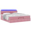 vidaXL Ottoman bed met matras en LED's 160x200cm fluweel roze