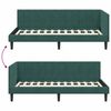 vidaXL Hoekbedframe met hoofdeinde Donkergroen 90 cm x 200 cm Fluweel