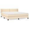 vidaXL Boxspring met matras stof cr&egrave;mekleurig 180x200 cm