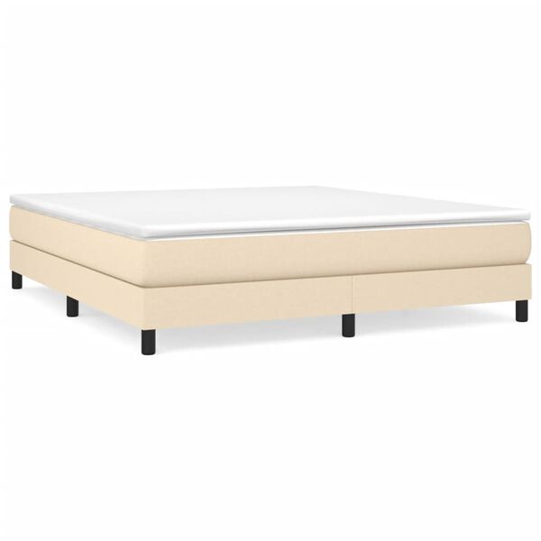 vidaXL Boxspring bed stof cr&egrave;mekleurig 160x200 cm