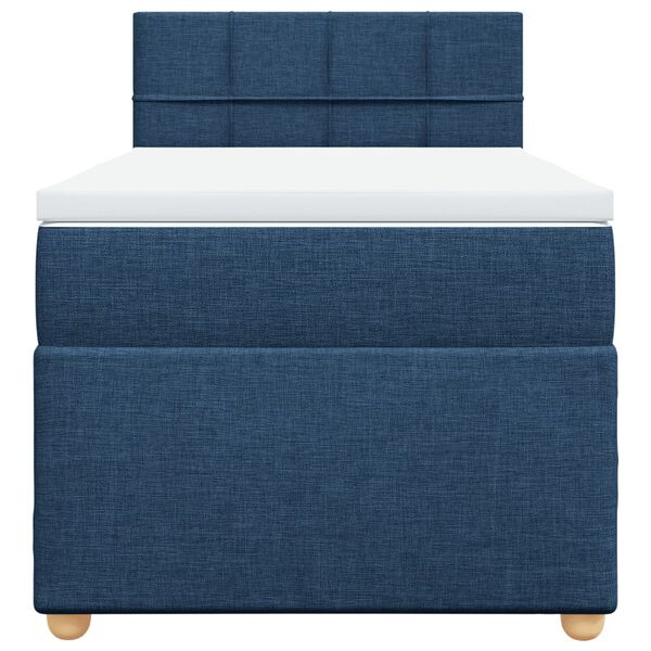 vidaXL Boxspring met matras stof blauw 100x200 cm