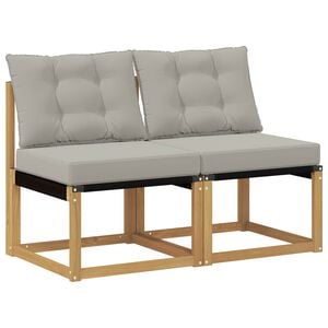 vidaXL 2 Stuk Buiten Midden Sofa Massief acaciahout en Textilene Stof