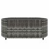 vidaXL 3-delige Loungeset met kussens poly rattan grijs