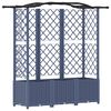 vidaXL Verhoogd Bed met Trellis en Dak Grijs 163 x 40 x 141 cm PP