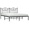 vidaXL Bedframe met hoofdbord metaal zwart 180x200 cm