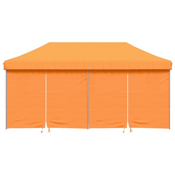 vidaXL Partytent inklapbaar pop-up met 4 zijwanden oranje