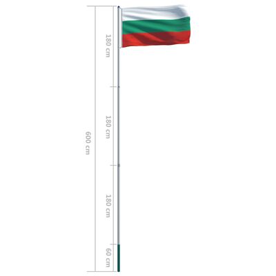vidaXL Vlag met vlaggenmast Bulgarije 6 m aluminium